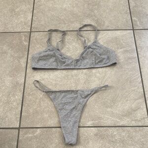 Gray Bralette and Thong Set NWOT